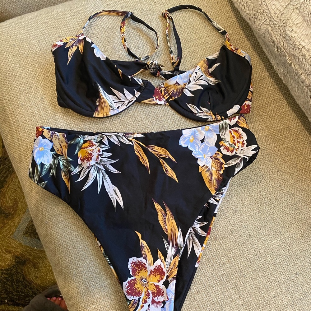 Volcom High-Waisted Floral Bikini